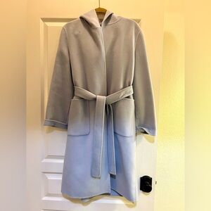 Theory Wool Cashmere Wrap Coat Light Blue Barely Worn